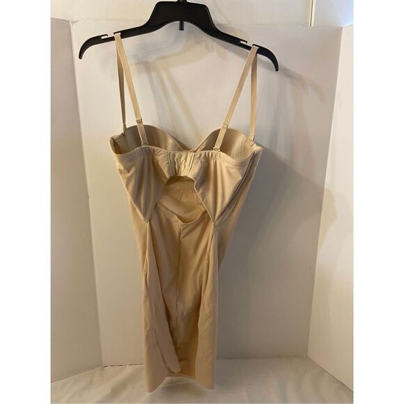 Maidenform slimming full shapewear suit snaps beige 38b rn#15763 Nylon Blend - Picture 2 of 6